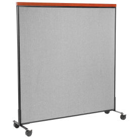 60-1/4"W x 64-1/2"H Mobile Deluxe Office Partition Panel, Gray