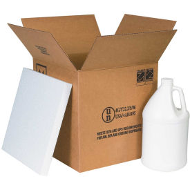 Box Partners 1 Gallon Plastic Jug Shipper Kit - 4 Kits 12-1/16" x 12-1/16" x 12-3/4", HAZ1132