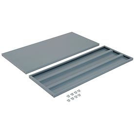 Global Industrial Shelves For 48"Wx18"D Storage Cabinet, Gray, 2 Pack