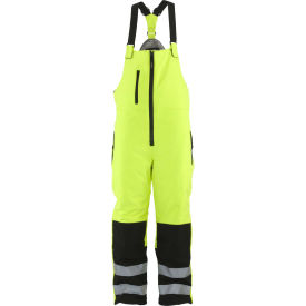 HiVis Insulated Softshell High Bib, Black/Lime, -10°F Comfort Rating, 4XL