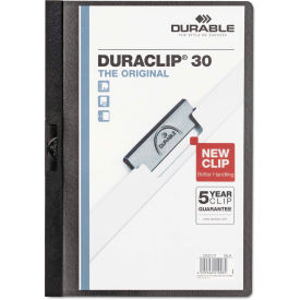 Durable Vinyl DuraClip Report Cover w/Clip, Letter, Holds 30 Pages, Clear/Black