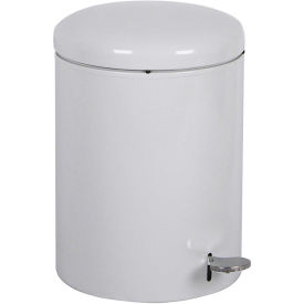 Witt Industries 2240WH Step-On Round 4 Gallon Steel Receptacle, White