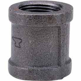 1-1/4" Black Malleable Coupling, Lead Free, 150 PSI