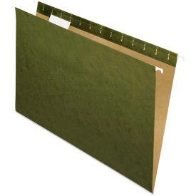 Pendaflex Essentials Hanging File Folders, 1/5 Tab, Legal, Standard Green, 25/Box