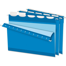 Pendaflex Ready-Tab Lift Tab Reinforced Hanging File Folders, 1/5 Tab, Letter, Blue, 25/BX