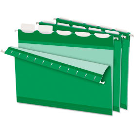 Pendaflex Ready-Tab Lift Tab Reinforced Hanging Folders, 1/5 Tab, Letter, Brt Green, 25/BX