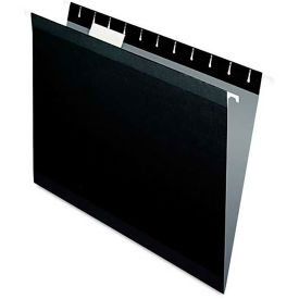 Pendaflex Reinforced Hanging Folders, 1/5 Tab, Letter, Black, 25/Box