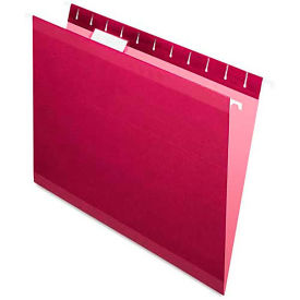 Pendaflex Reinforced Hanging Folders, 1/5 Tab, Letter, Burgundy, 25/Box