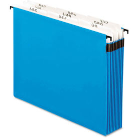 Pendaflex Nine Section, 5 1/4 Inch Expansion Hanging File, Tabs and Labels, Letter, Blue