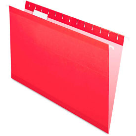 Pendaflex Reinforced Hanging Folders 1/5 Tab, Legal, Red, 25/Box