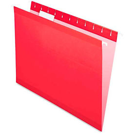 Pendaflex Reinforced Hanging Folders, 1/5 Tab, Letter, Red, 25/Box