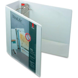 Cardinal XtraLife ClearVue Non-Stick Locking Slant-D Ring Binder, 4", White