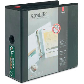 Cardinal XtraLife ClearVue Non-Stick Locking Slant-D Ring Binder, 5", Black