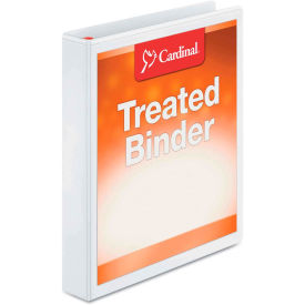 Cardinal® Treated ClearVue Locking Slant-D Ring Binder, 1" Capacity, White