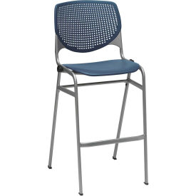 2300 Series 46"H Poly Stack Stool Chair with Perforated Back Navy