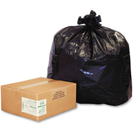 Earthsense Commercial Recycled Can Liners 56 Gallon 2.00 Mil, Black 100 Bags/Box, WBIRNW4320