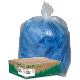 Earthsense Commercial Recycled Can Liners 40-45 Gallon 1.50 Mil, Clear 100 Bag/Box-WBIRNW4615C
