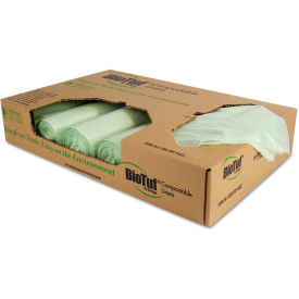 Heritage Biotuf Compostable Can Liners 48 Gallon 1.00 Mil, Green 100 Bags/Box, HERY8448YER01