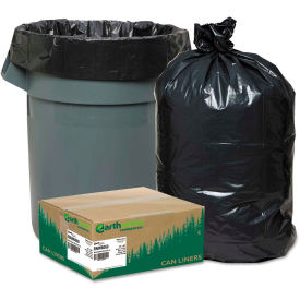 Earthsense Commercial Recycled Can Liners 55-60 Gallon 1.65 Mil, Black 100 Bags/Box-WBIRNW6060