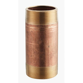 1-1/4" x 4-1/2" Lead Free Seamless Red Brass Pipe Nipple, 140 PSI, Sch. 40, Import