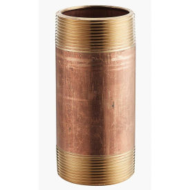 1-1/2" x 2" Lead Free Seamless Red Brass Pipe Nipple, 140 PSI, Sch. 40