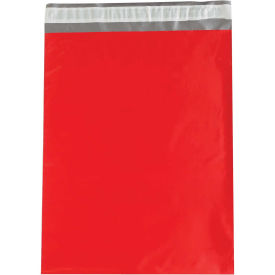 2.5 Mil Colored Poly Mailers, 12"x15-1/2", Red, 100 Pack
