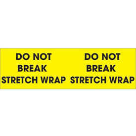 3" x 10" "Do Not Break Stretch Wrap" Pallet Corner Labels, Fluorescent Yellow, 500 Per Roll