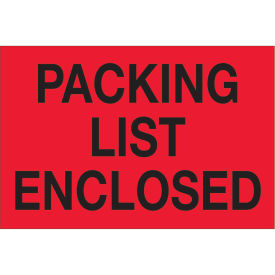 2"x3" Packing List Enclosed Labels, Red/Black, 500 Per Roll