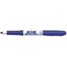 Bic® Great Erase Grip Dry Erase Markers, Fine Point, Blue, Dozen