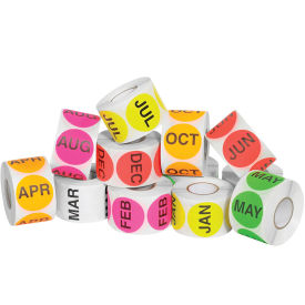 Tape Logic 2" Circle Easy Order Months Of The Year Packs 500 Labels Per Roll 12 Rolls, DL1239