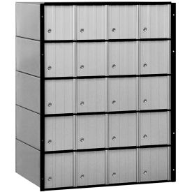 Salsbury Industries Aluminum Mailbox, 23-1/2"W x 15-1/2"D x 30"H, 20 Doors, Standard System