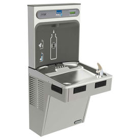 EZH2O Water Bottle Refilling Station W/Single ADA Cooler, Refrig, Light Gray
