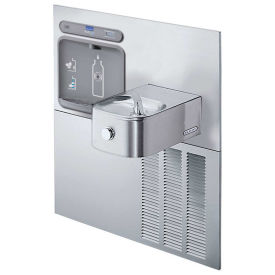 Elkay Water Bottle Refilling Station W/Retrofit Soft Sides Fountains, Refrig., Stainless Steel