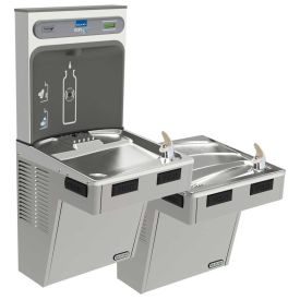Water Bottle Refilling Station W/Bi-Level ADA Cooler,Elkay EMABFTL8WSLK EZH2O , Refrig, Light Gray
