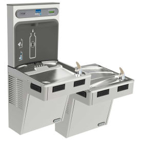 Water Bottle Refilling Station, Bi-Level, Non Refrigerated, SS, Elkay EMABFTLDDWSSK EZH2O 