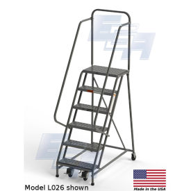 EGA L008 Industrial Rolling Ladder 6-Step, 20" Wide Perforated, Gray, 450Lb. Capacity