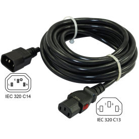 10-Amp, IEC C14 to Locking IEC C13 With Push Lock, 8-Feet