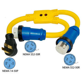 50 Amp, RV Camp Power Y Adapter Cord, NEMA 14-50P to 2- SS2-50R
