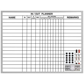 Magna Visual In/Out Planner, 18" x 24", White, 24 x 18