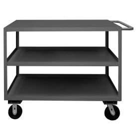 Durham Mfg.® Stock Service Cart w/3 Combo Shelves, 3000 lb. Cap, 66"L x 30"W x 38-7/8"H, Gray