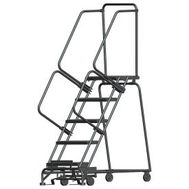 Ballymore WA053214G 5 Step Safety Rolling Ladder, Weight Actuated Lock Step 24"W Serrated Step