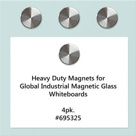 Global Industrial Steel Magnets, Silver, 3/8 x 3/8