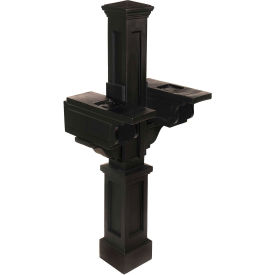 Mayne Rockport Double Mailbox Post, 56"H Black