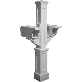 Mayne Rockport Double Mailbox Post, 56"H White