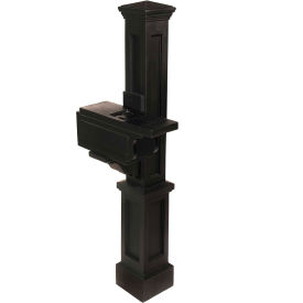 Mayne Rockport Single Mailbox Post, 56"H Black