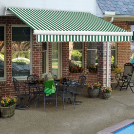 Awntech Retractable Awning Manual 18'W x 10'D x 10"H Forest Green/White