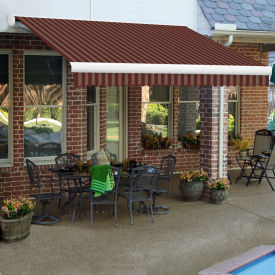 Awntech Retractable Awning Manual 18'W x 10'D x 10"H Projection BurgundyTan