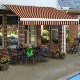 Awntech Retractable Awning Left Motor 14'W x 10'D x 10"H Burgundy/Tan
