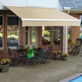 Awntech Retractable Awning Left Motor 18'W x 10'D x 10"H Linen