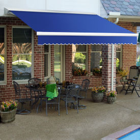 Awntech Left Motor Retractable Awning 12'W x 10'D x 10"H Blue